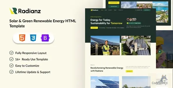 Radianz - Solar & Green Renewable Energy HTML Template
